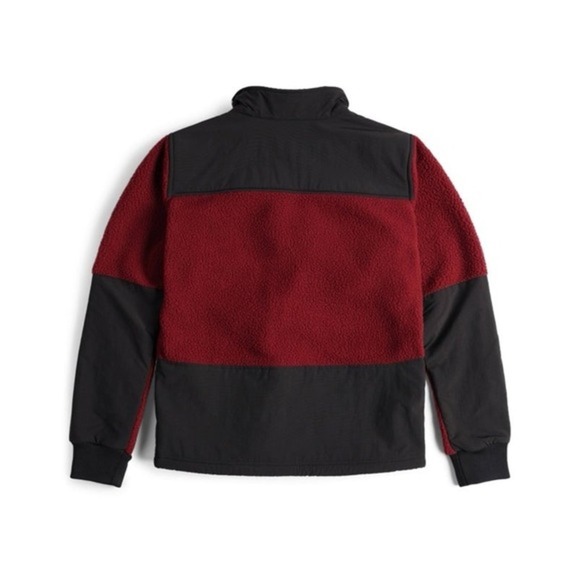 New Women's Topo Designs Subalpine Fleece Jacket XS burgundy & black‎ $189 - Picture 2 of 9